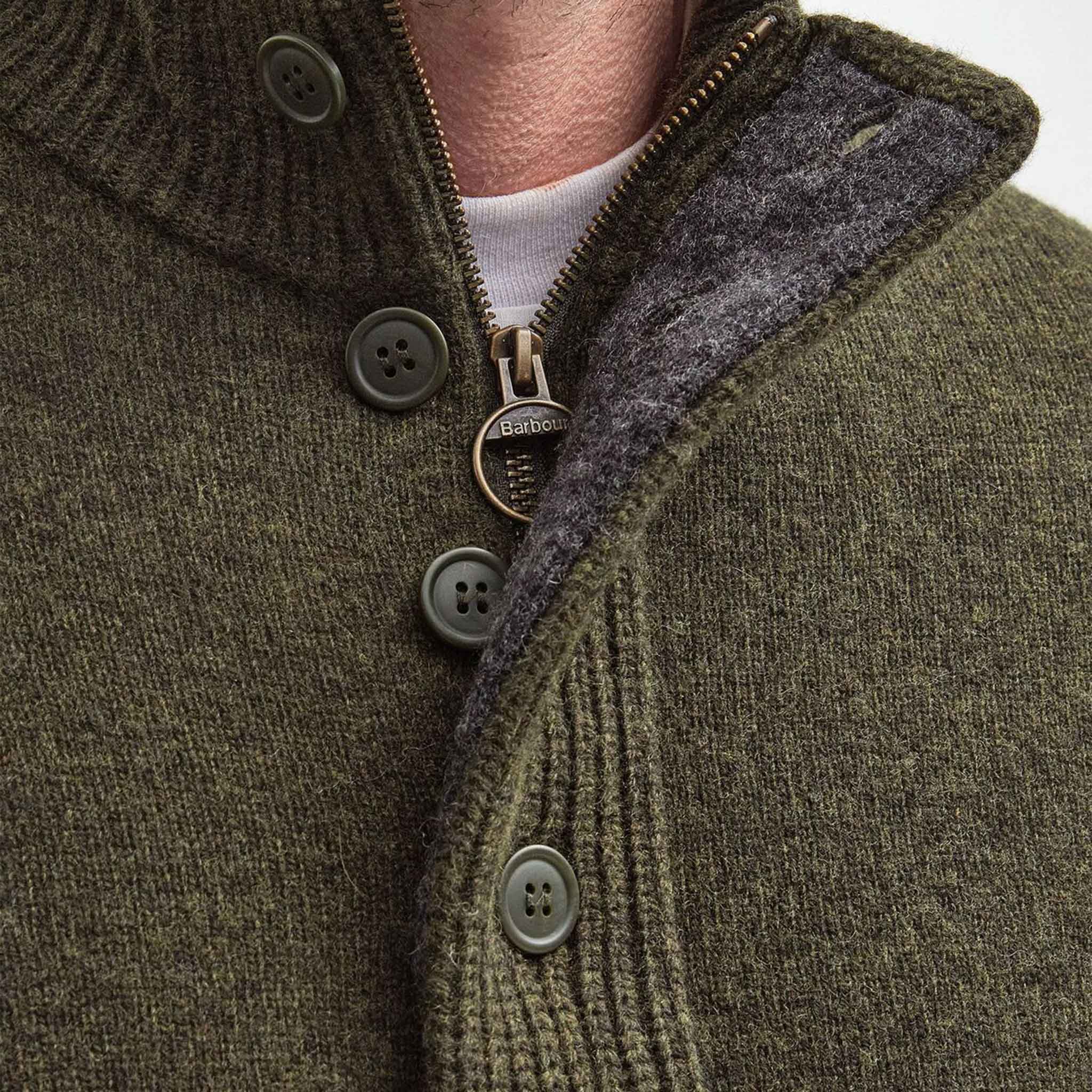 Barbour Men's Essential Elbow Patch Jumper Seaweed