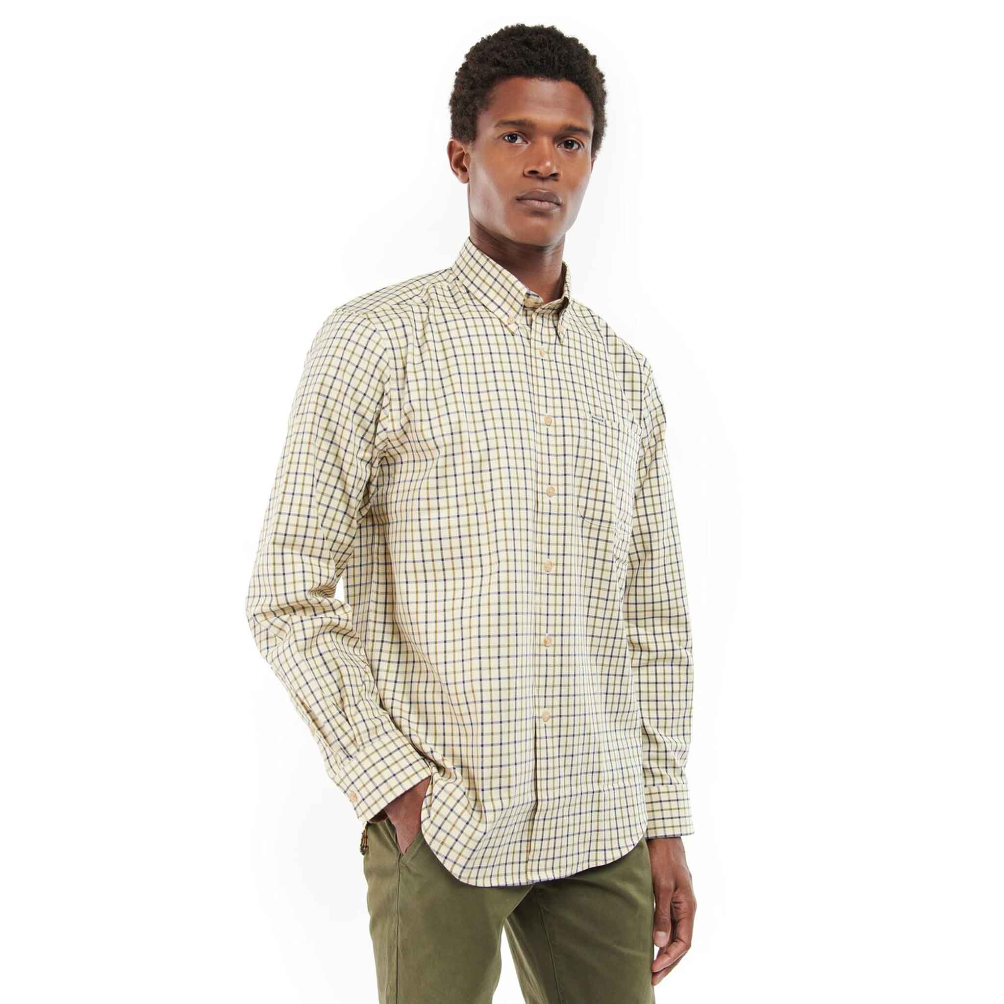 Barbour Men's Sporting Tattersall Shirt Navy-Olive