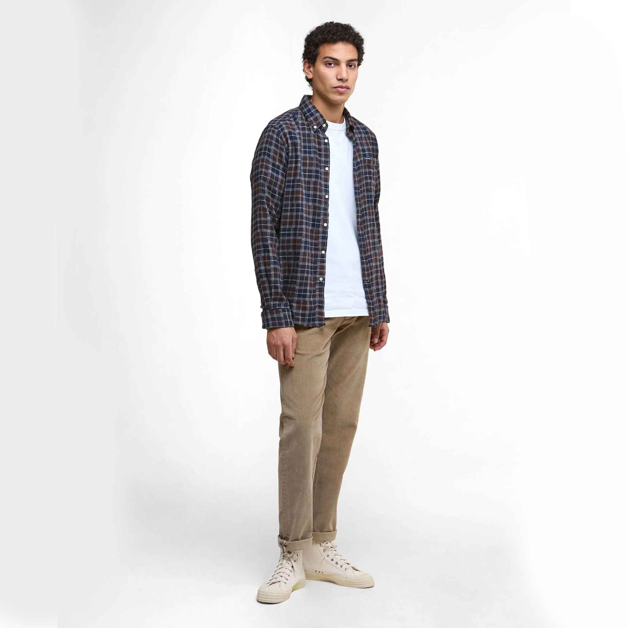 Barbour Men's Stretch Cord Tailored Trousers Washed Stone