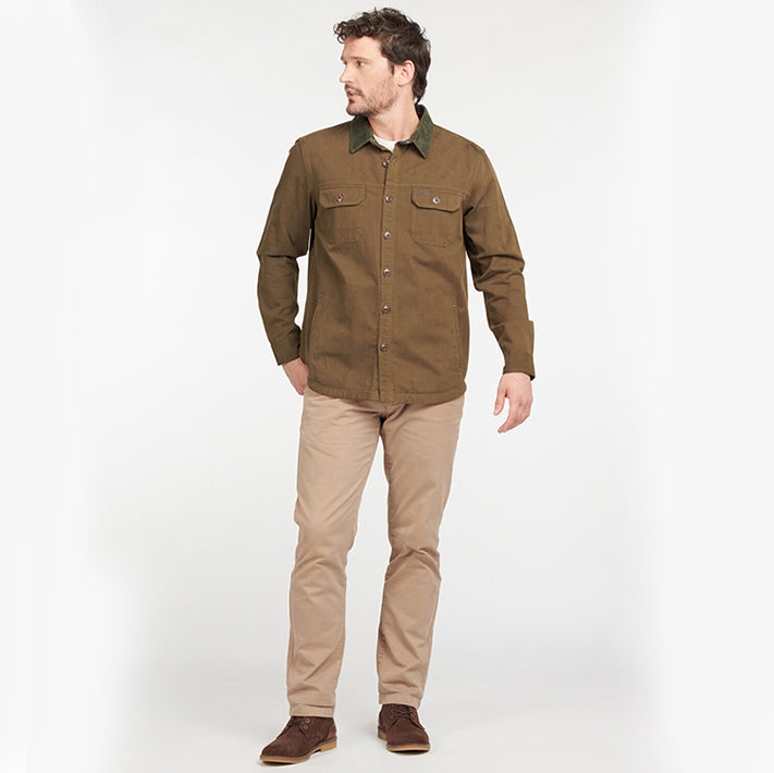 Barbour Mens Catbell Overshirt Dark Olive 3