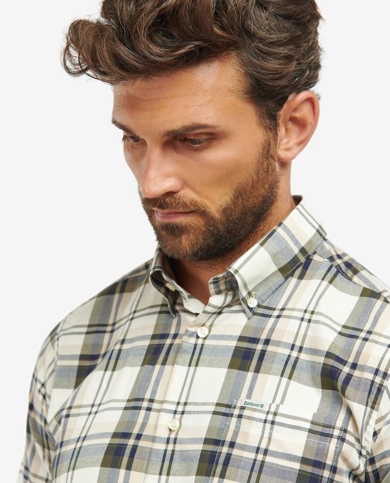 Barbour Men's Falstone Tailored Checked Shirt Stone 3