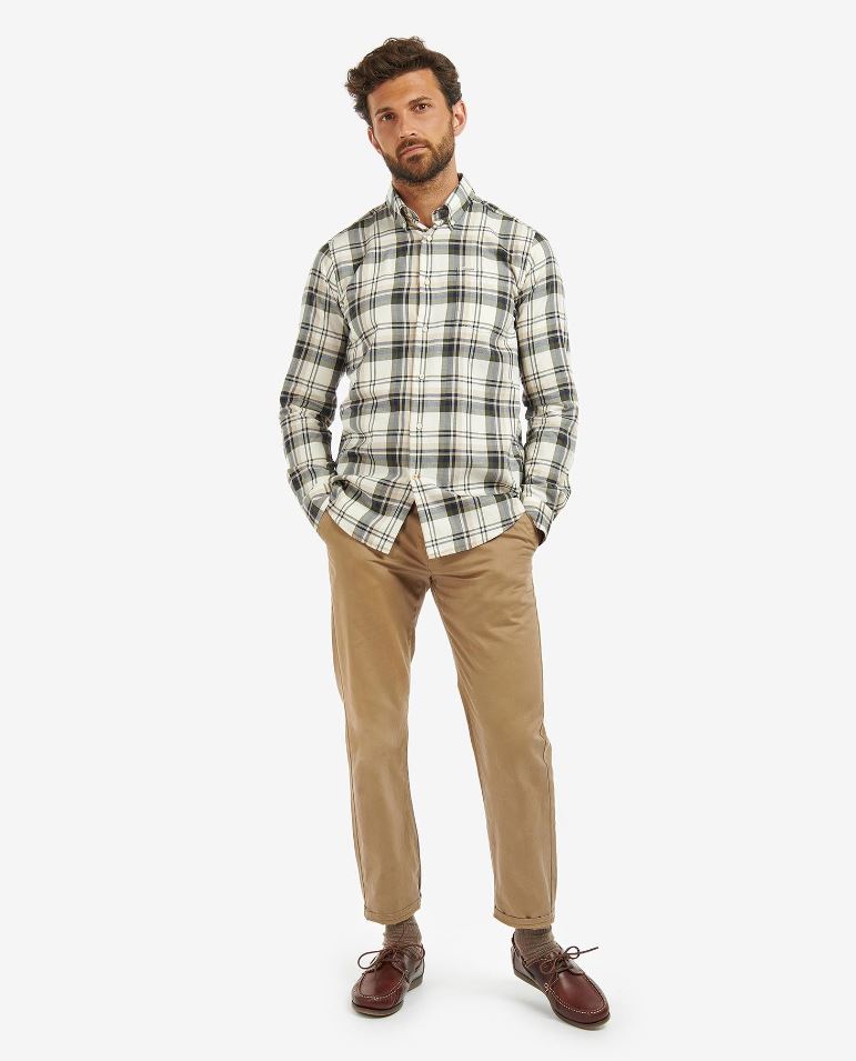Barbour Men's Falstone Tailored Checked Shirt Stone 4