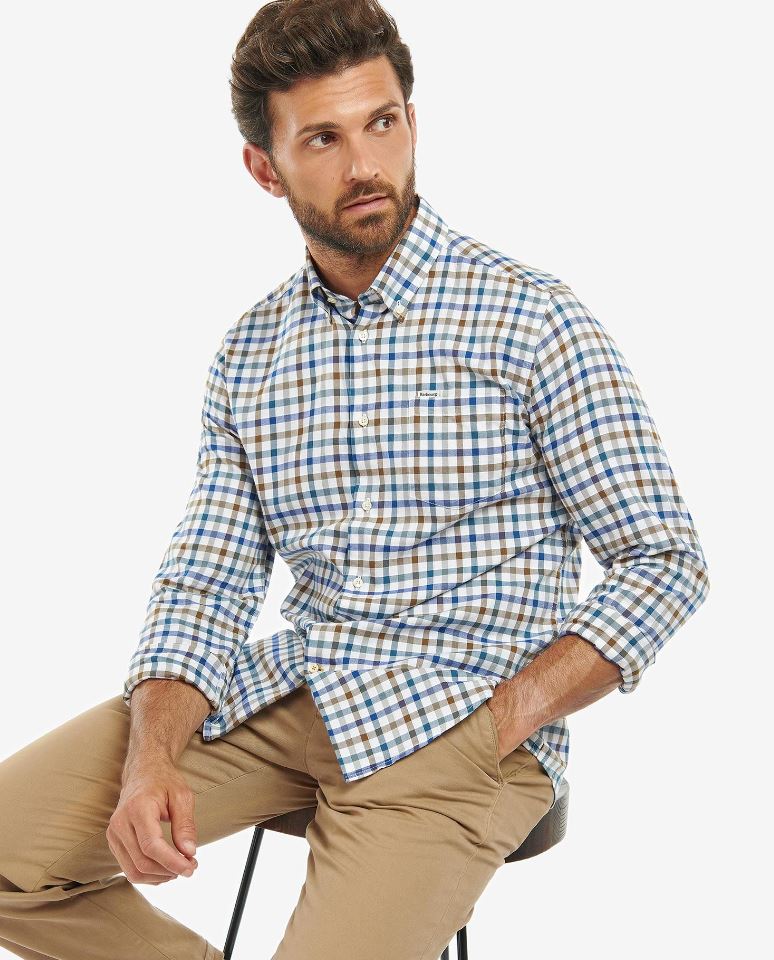 Barbour Men's Fawdon Tailored Shirt Stone 3