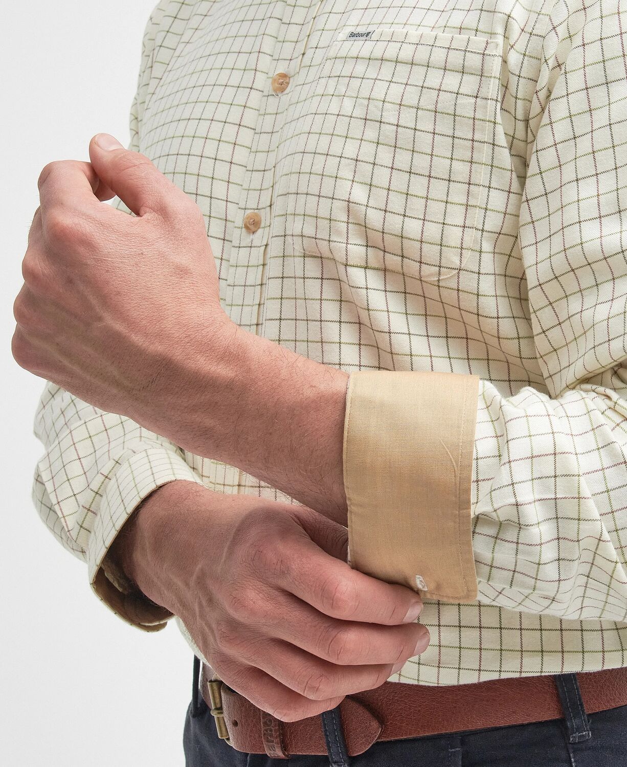 Barbour Men's Field Tattersall Shirt Green-Brown 5