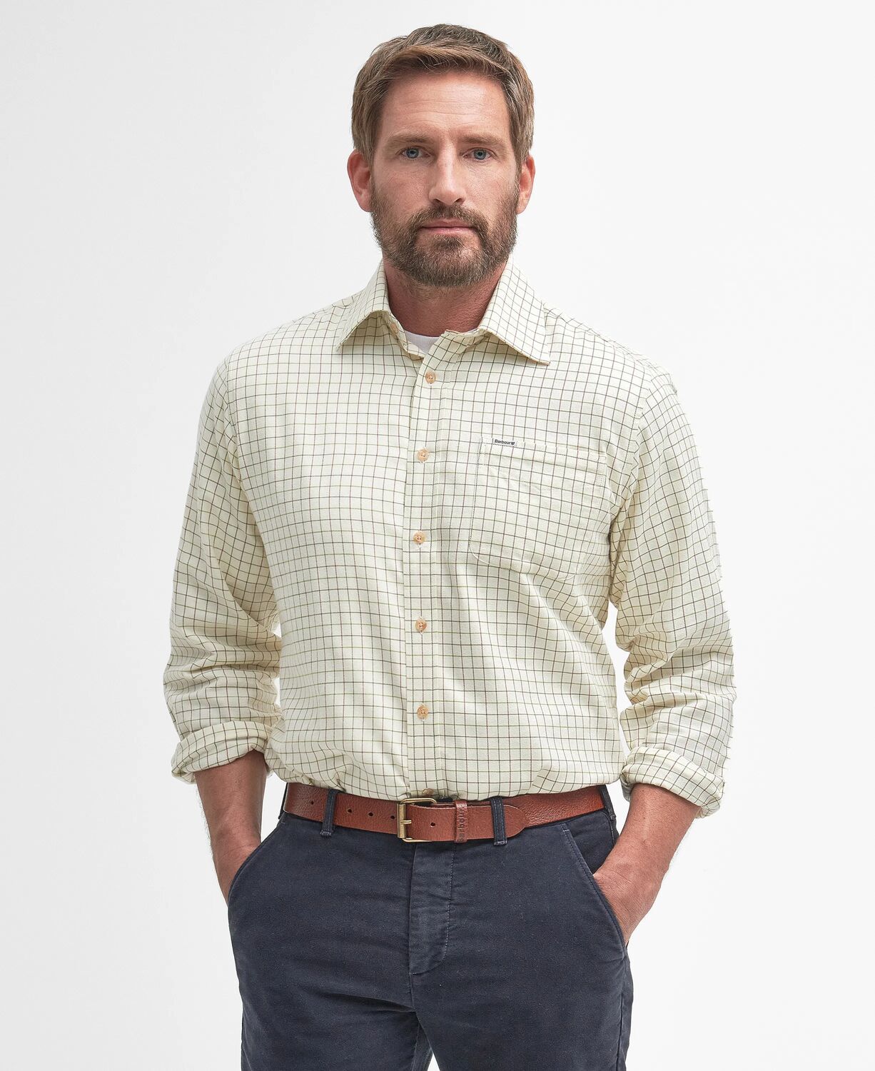 Barbour Men's Field Tattersall Shirt Green-Brown 6