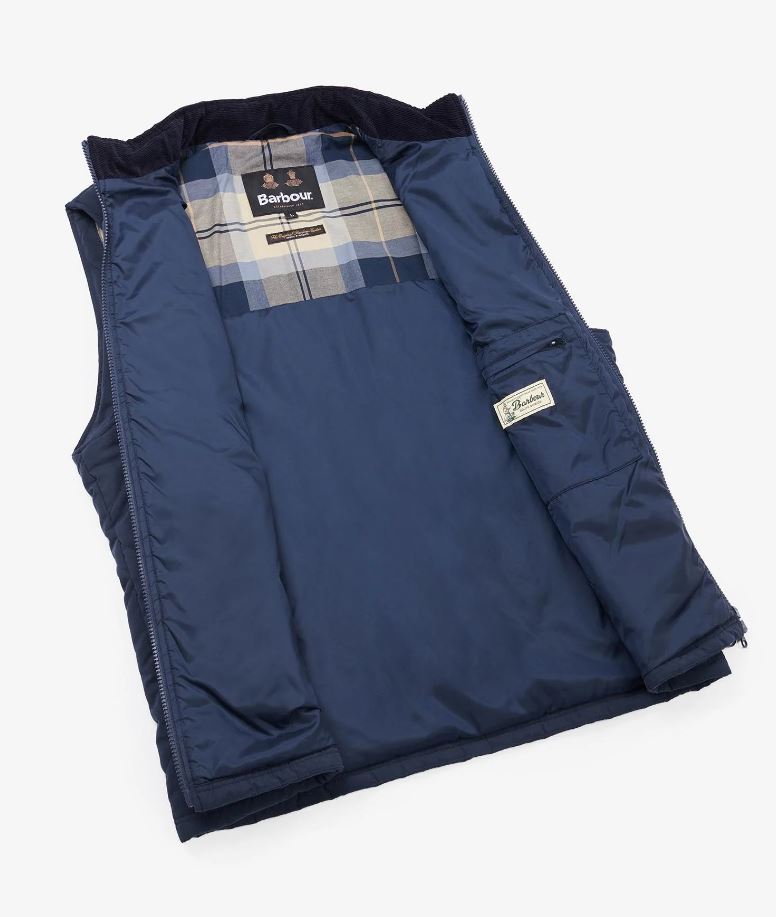 Barbour Men's Kurt Gilet Navy-River Birch Tartan 2
