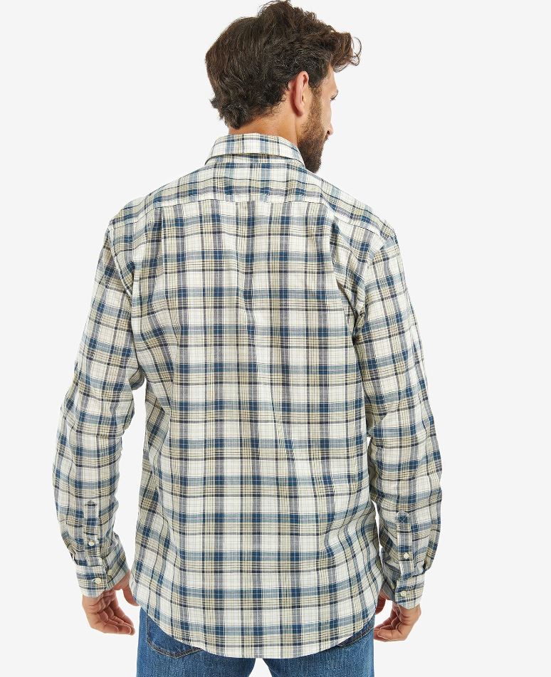 Barbour Men's Sadle Checked Shirt Stone 2