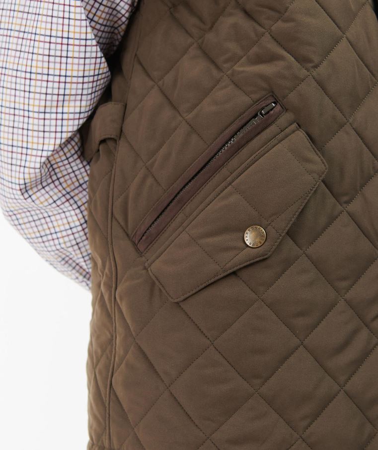 Barbour Men's Shoveler Gilet Dark Olive 4