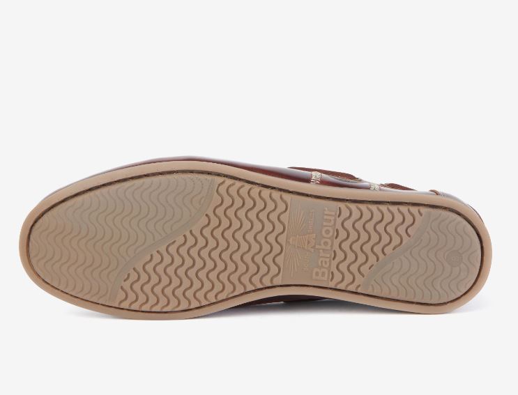 Barbour Men's Wake Boat Shoes Mahogany Brown 4