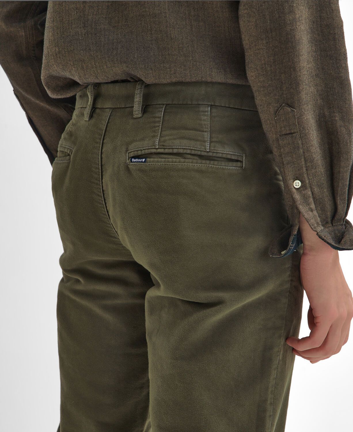 Barbour Moleskin Tailored Fit Trousers Olive 5
