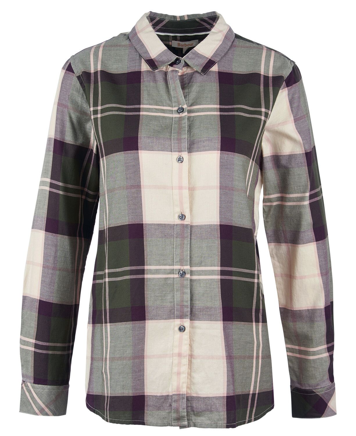Barbour Moorland Ladies Check Shirt Olive-Classic Black Cherry 2