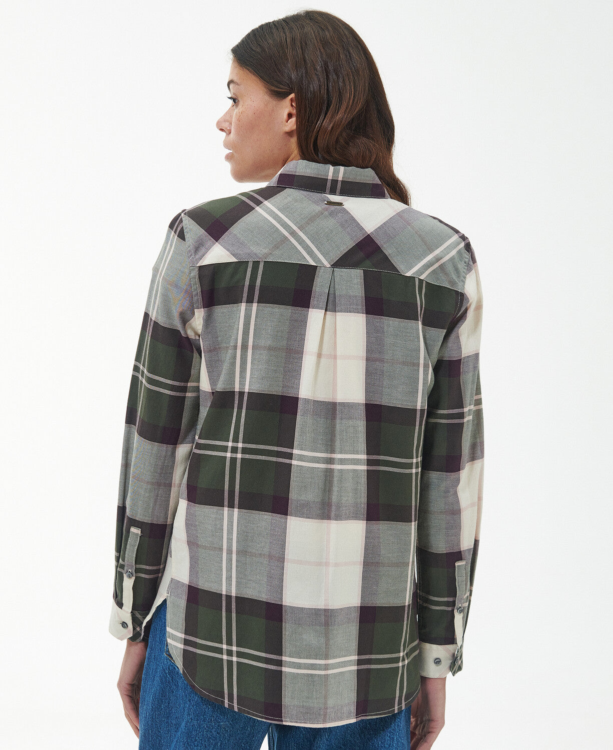 Barbour Moorland Ladies Check Shirt Olive-Classic Black Cherry 4