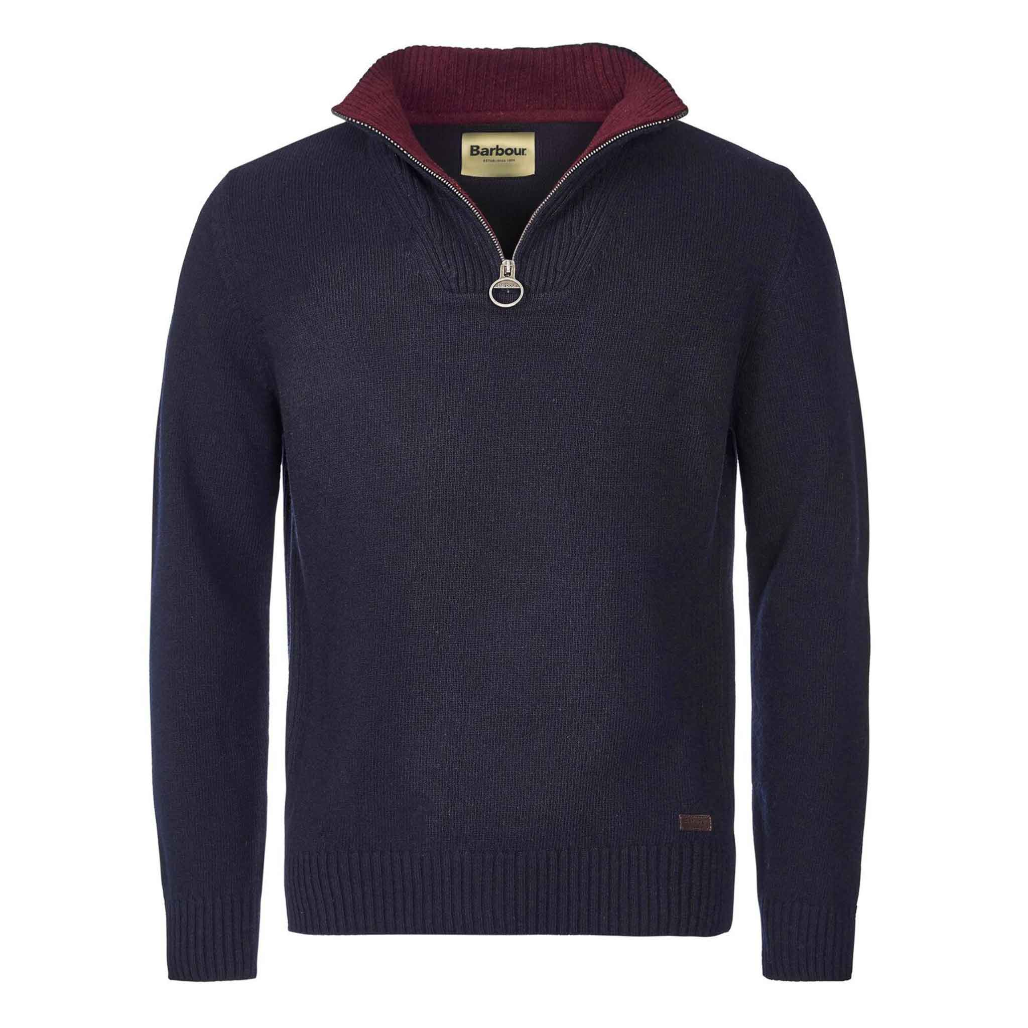 Barbour Nelson Essential Half Zip Jumper Navy