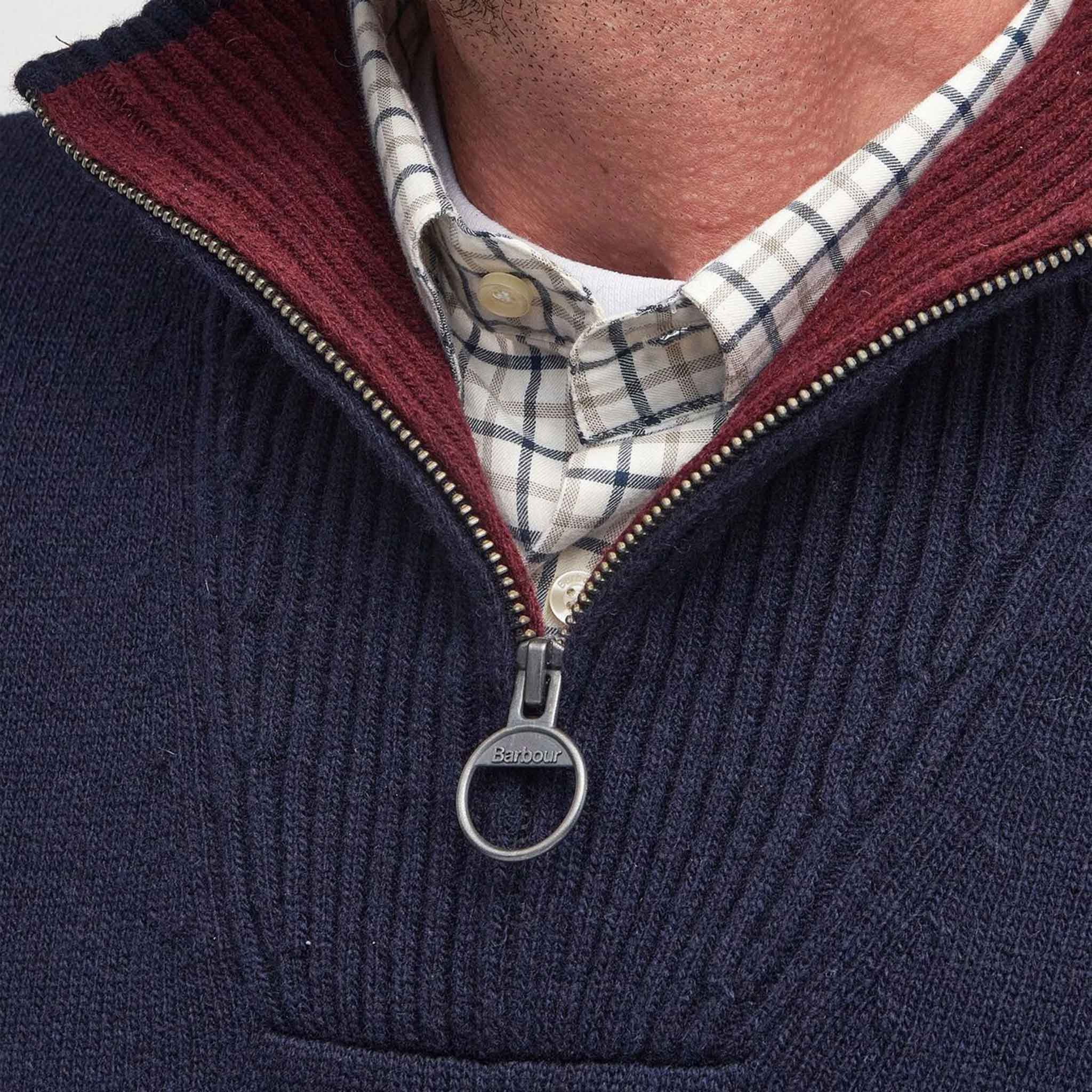 Barbour Nelson Essential Half Zip Jumper Navy