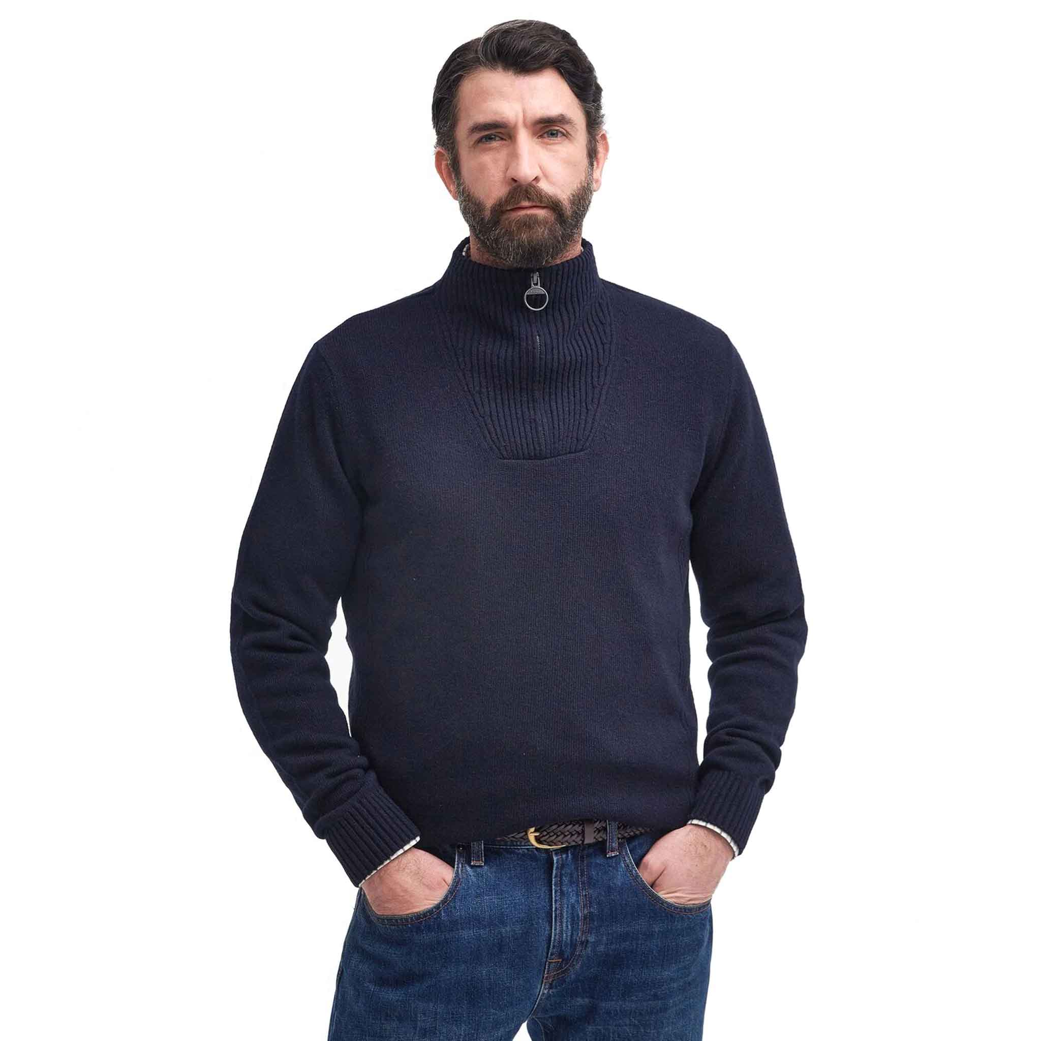 Barbour Nelson Essential Half Zip Jumper Navy