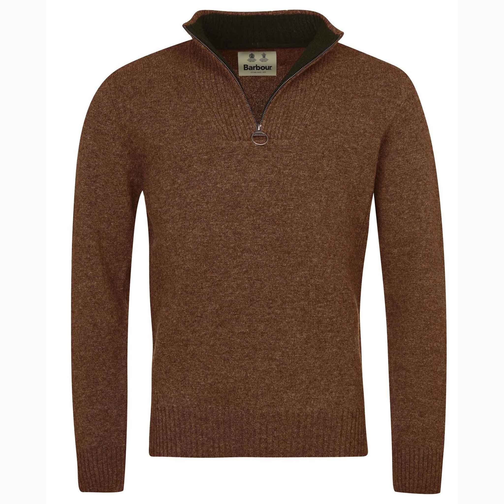Barbour Nelson Essential Half Zip Jumper Sand