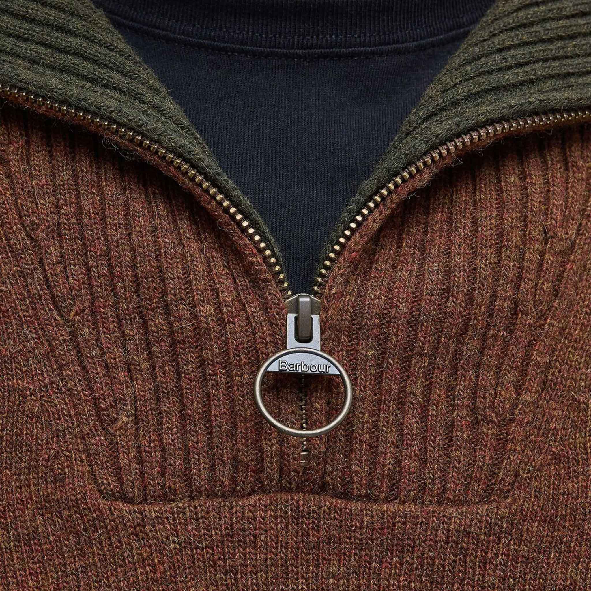 Barbour Nelson Essential Half Zip Jumper Sand