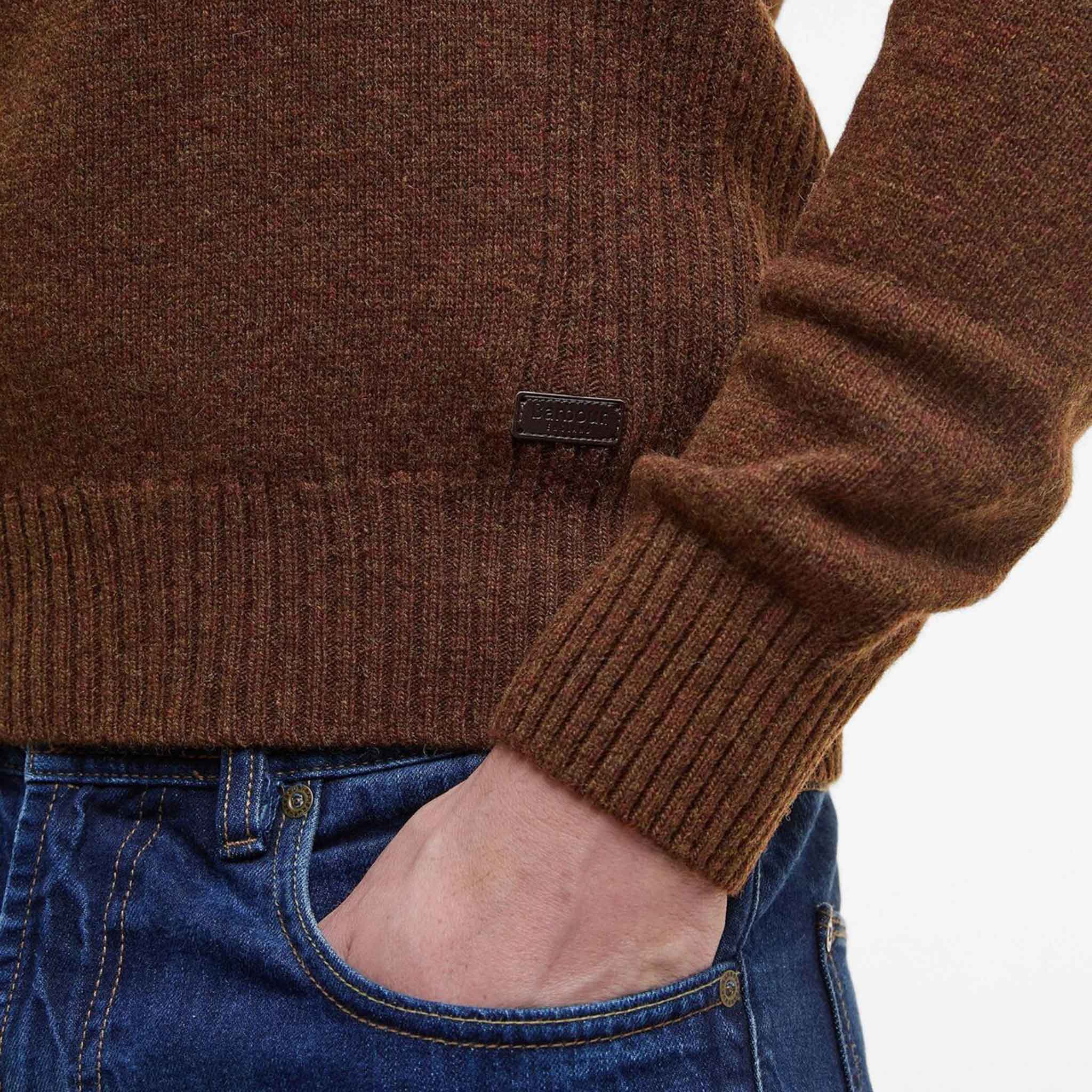 Barbour Nelson Essential Half Zip Jumper Sand