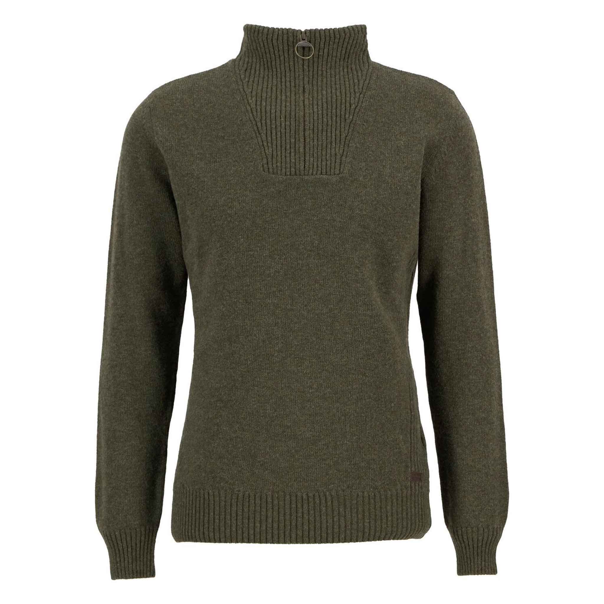 Barbour Nelson Essential Half Zip Jumper Seaweed