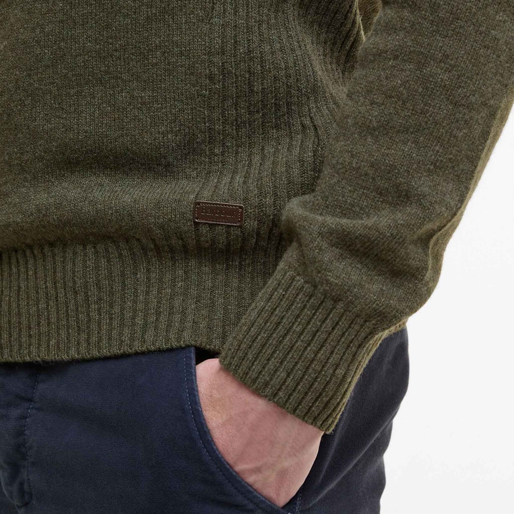 Barbour Nelson Essential Half Zip Jumper Seaweed