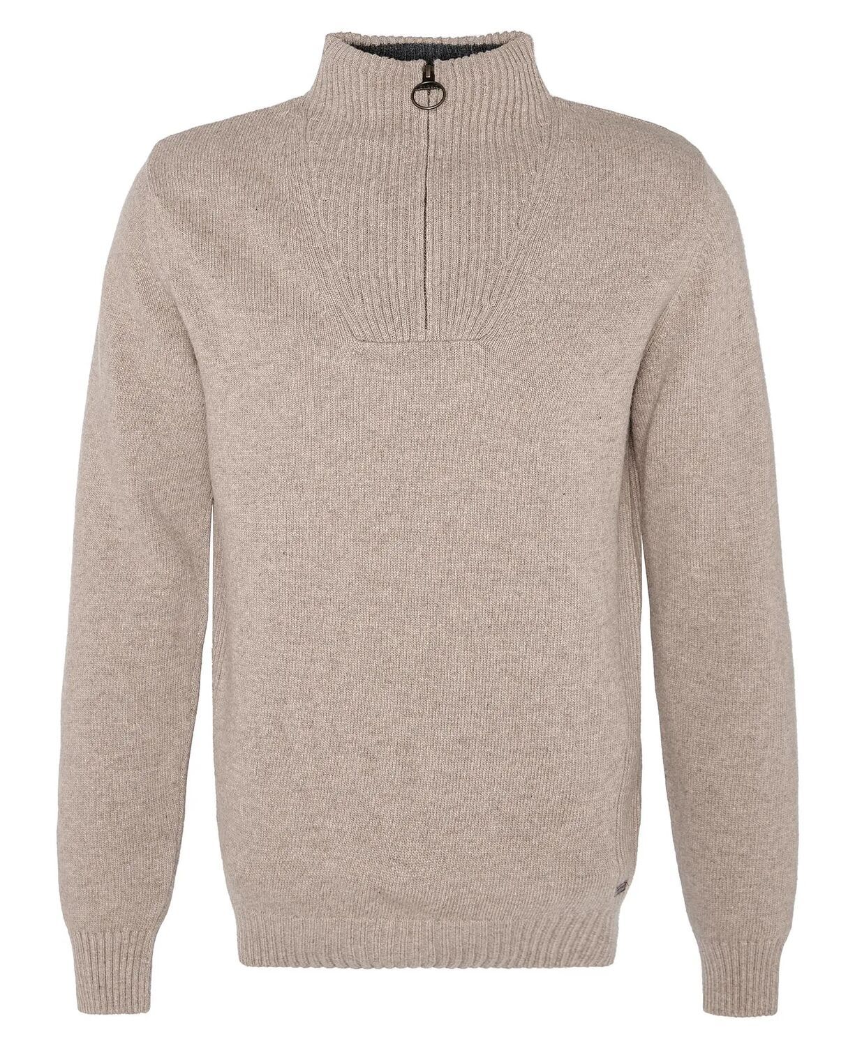Barbour Nelson Essential Half Zip Jumper Stone 2