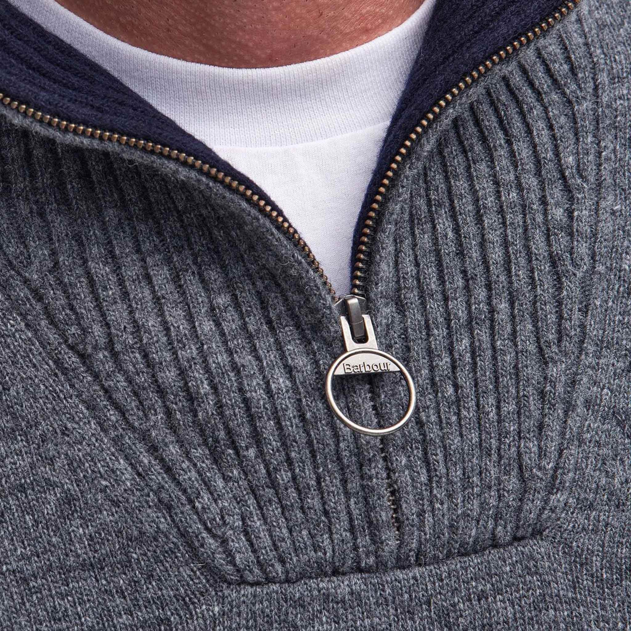 Barbour Nelson Essential Half Zip Jumper Storm Grey