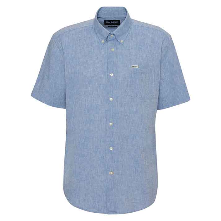 Barbour Nelson Men's Short Sleeve Regular Fit Shirt Blue