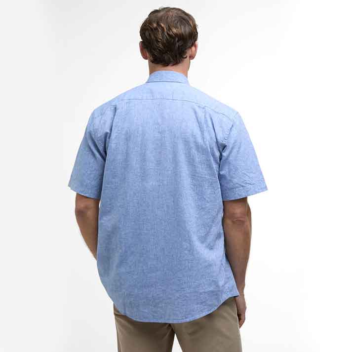 Barbour Nelson Men's Short Sleeve Regular Fit Shirt Blue