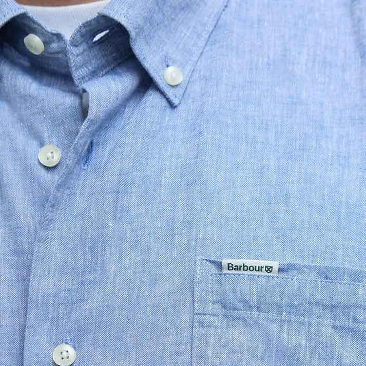 Barbour Nelson Men's Short Sleeve Regular Fit Shirt Blue
