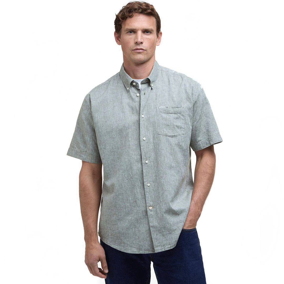 Barbour Nelson Men's Short Sleeve Regular Fit Shirt Olive