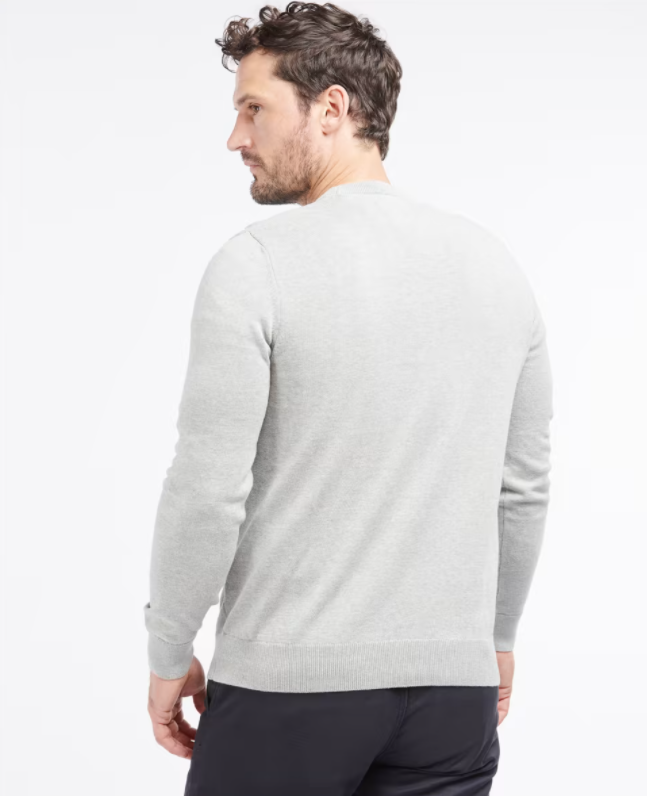 Barbour Organic Crew Neck Jumper Grey Marl 2
