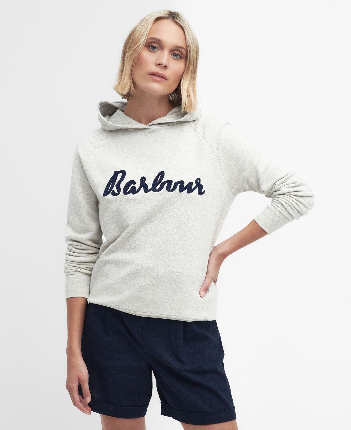 Barbour Otterburn Ladies Sweatshirt Hoodie Cloud Marl-Navy 4