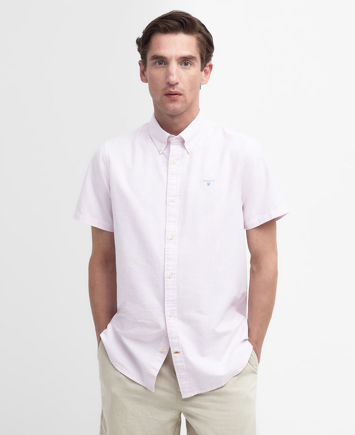 Barbour Oxtown Short Sleeve Tailored Shirt Pink 5