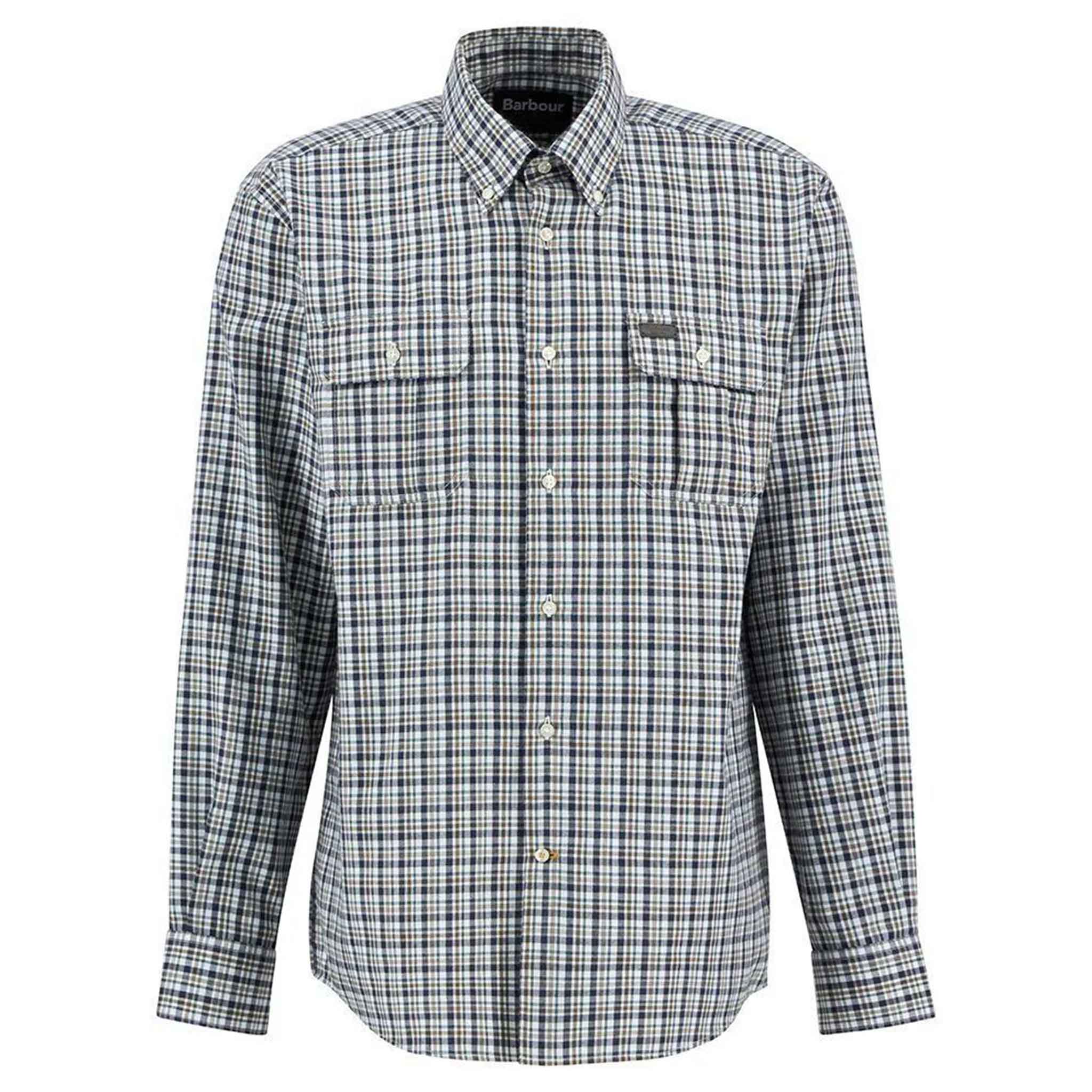 Barbour Panwell Thermo-Weave Checked Shirt Navy