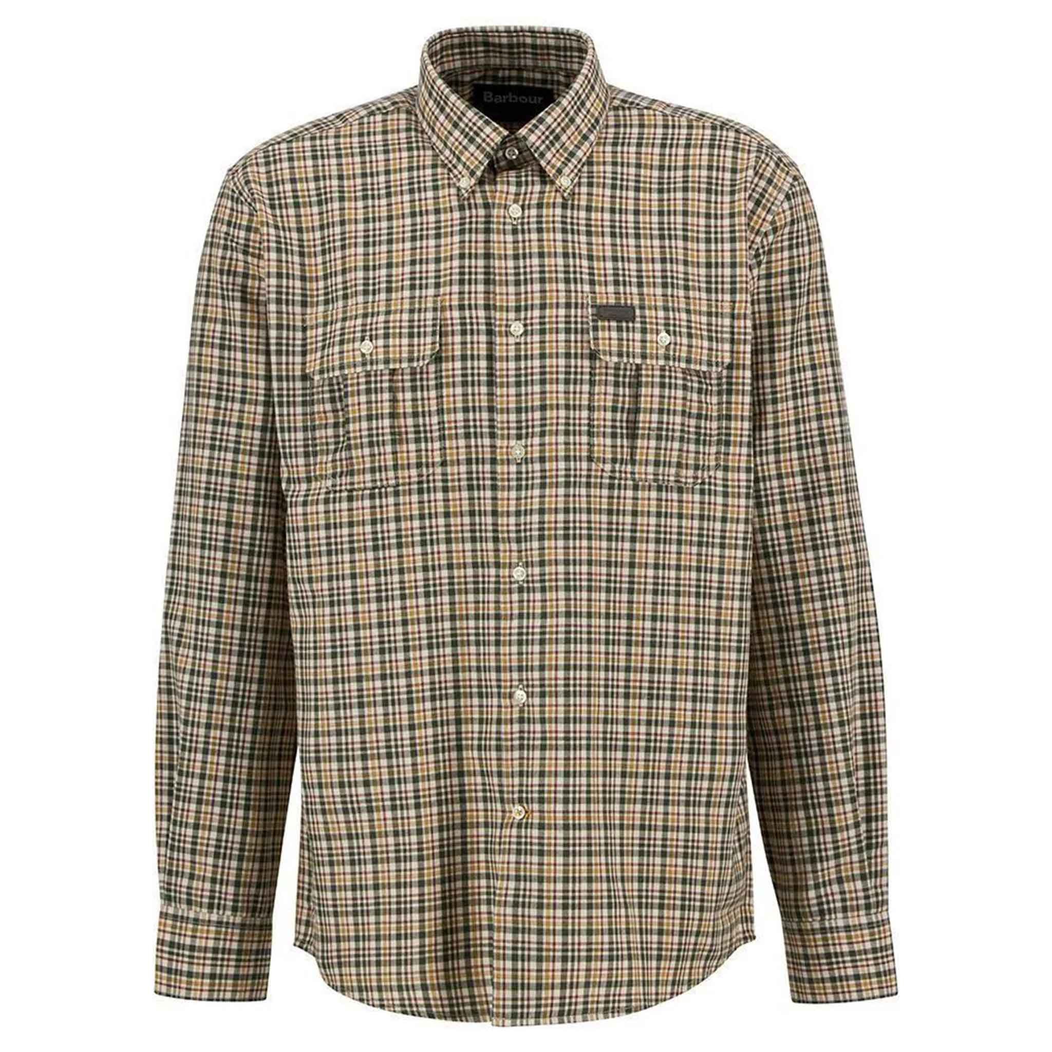 Barbour Panwell Thermo-Weave Checked Shirt Olive