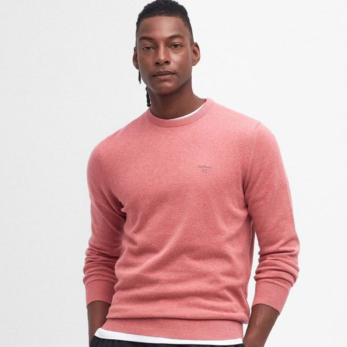Barbour Pima Cotton Crew Neck Jumper Pink Clay 1