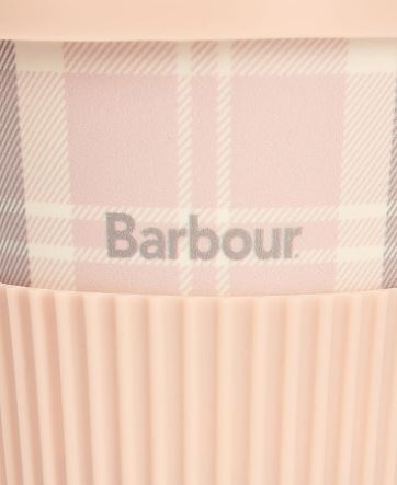 Barbour Pink-Grey Tartan Reusable Travel Mug 3