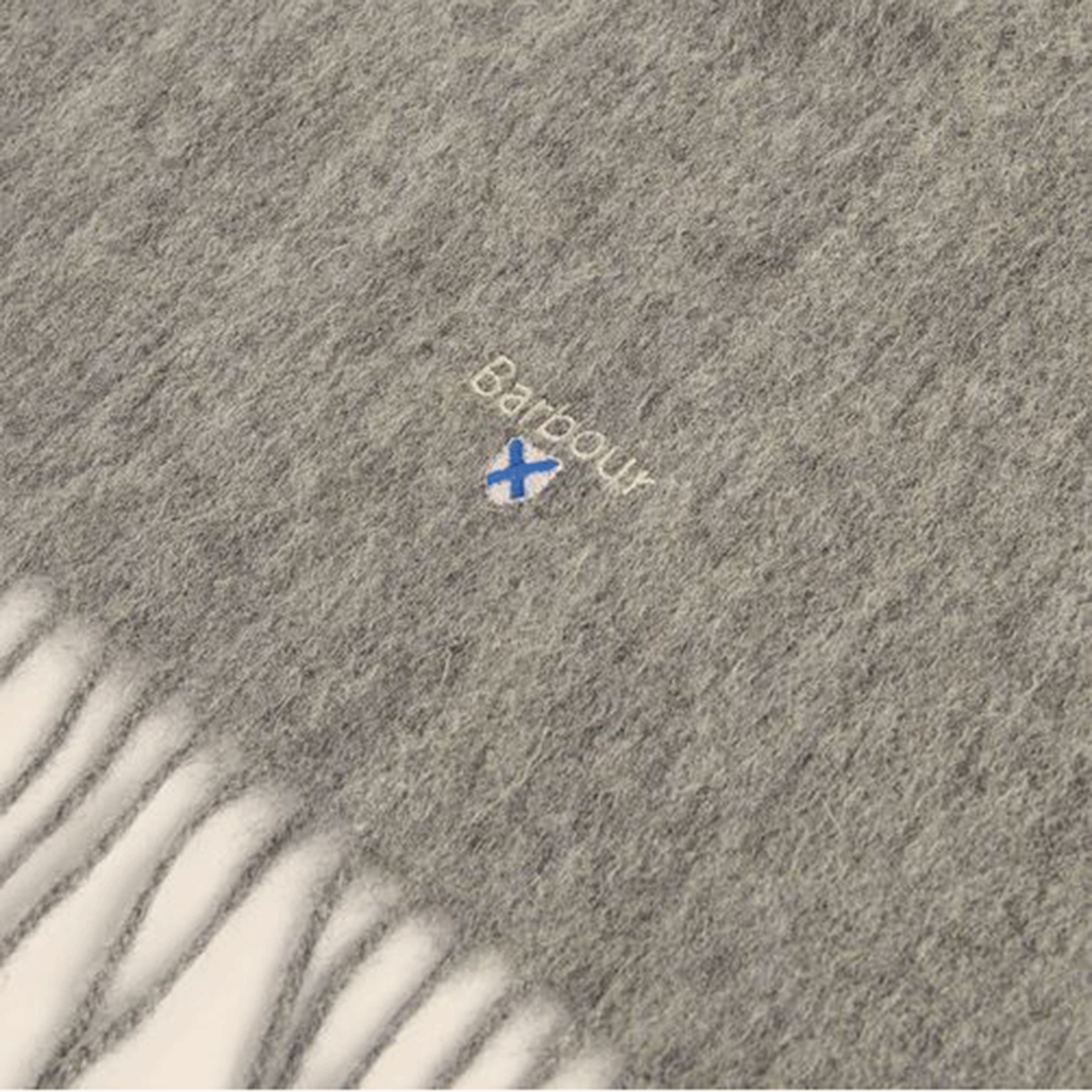 Barbour Plain Lambswool Scarf Light Grey Marl