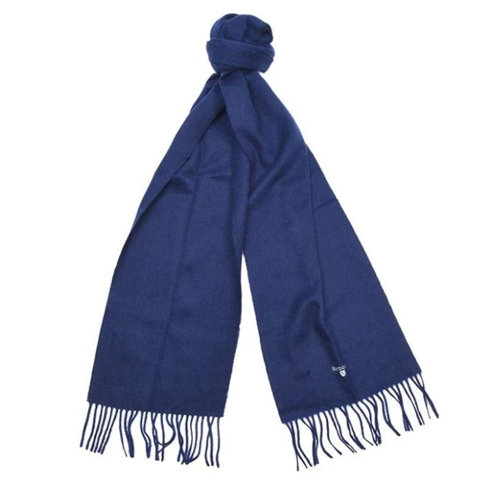Barbour Plain Lambswool Scarf Navy 1