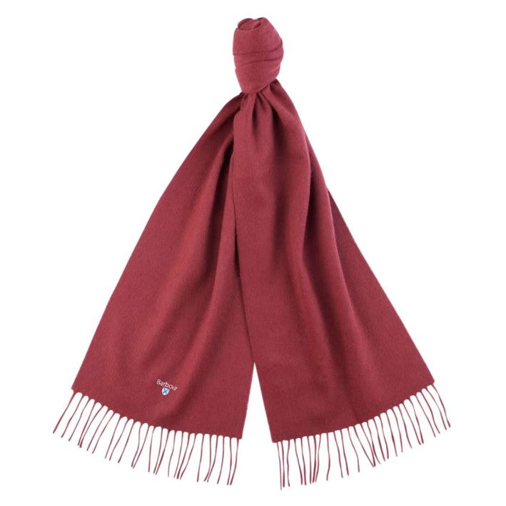 Barbour Plain Lambswool Scarf Port Red
