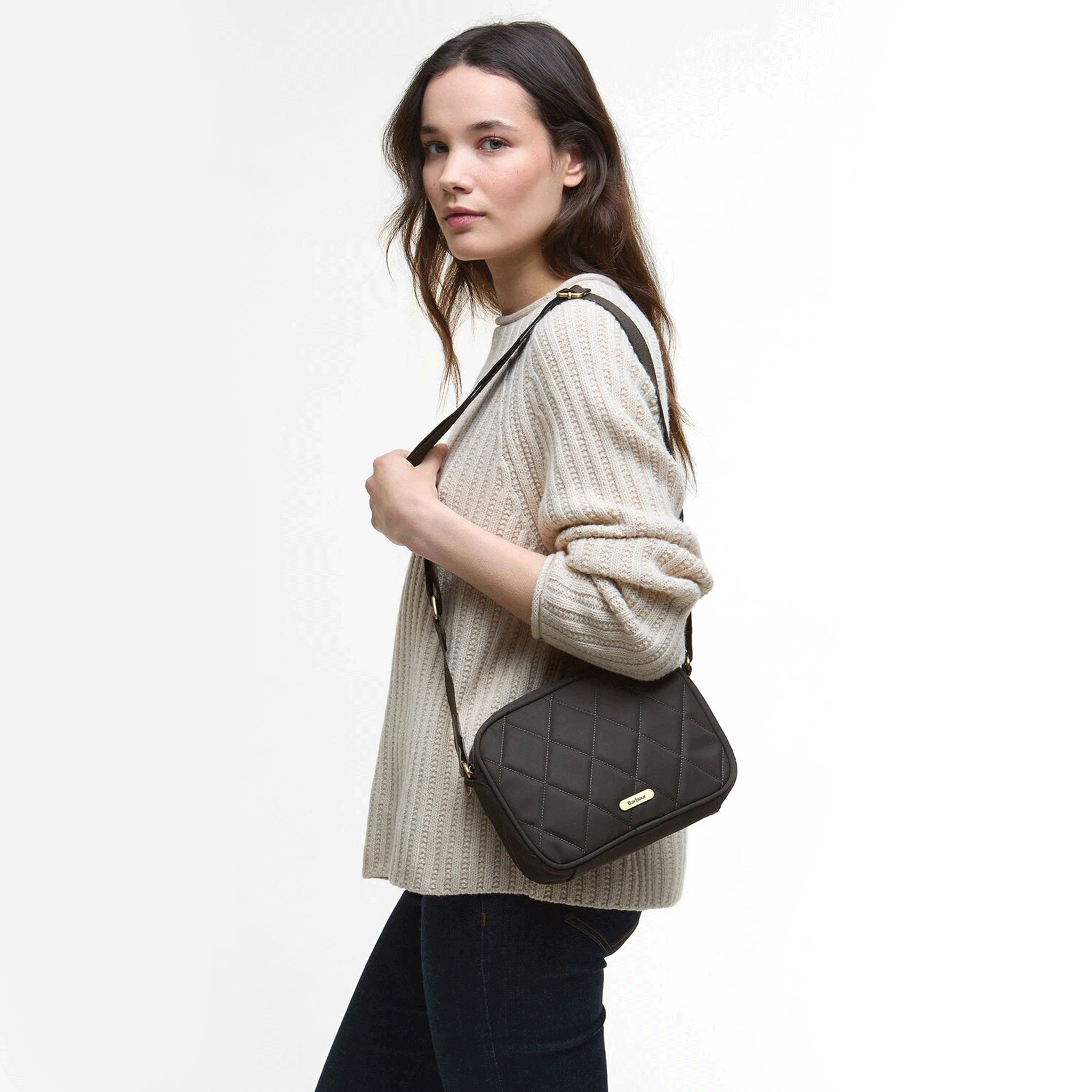 Barbour Quilted Crossbody Bag Olive