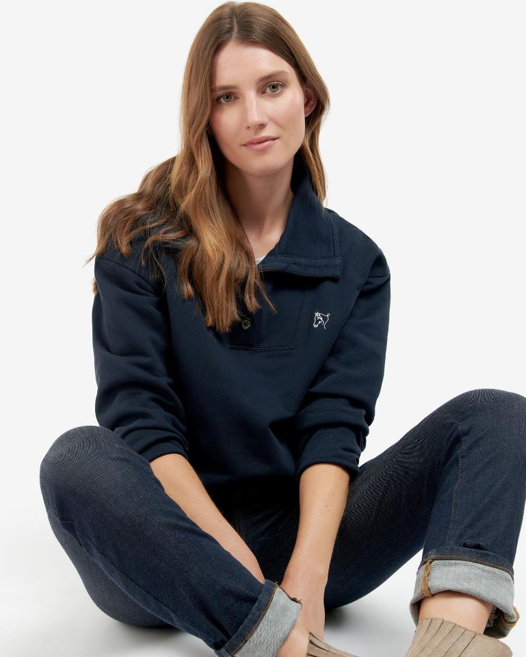 Barbour Regia Overlayer Sweatshirt Classic Navy 4