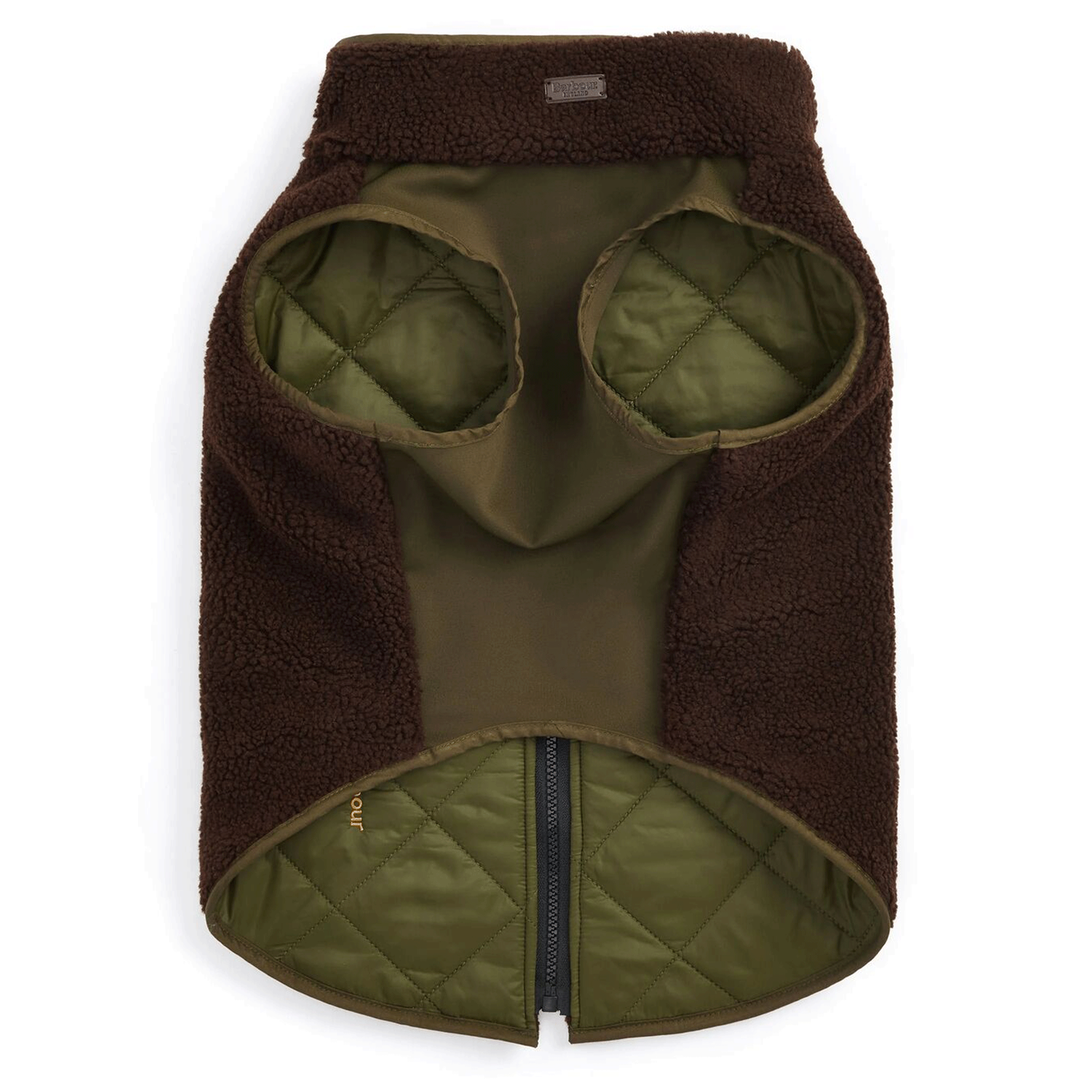 Barbour Reversible Quilted Dog Coat Olive-Brown