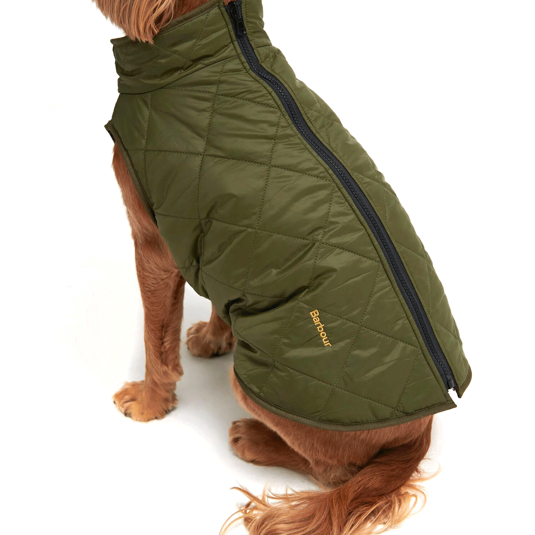 Barbour Reversible Quilted Dog Coat Olive-Brown