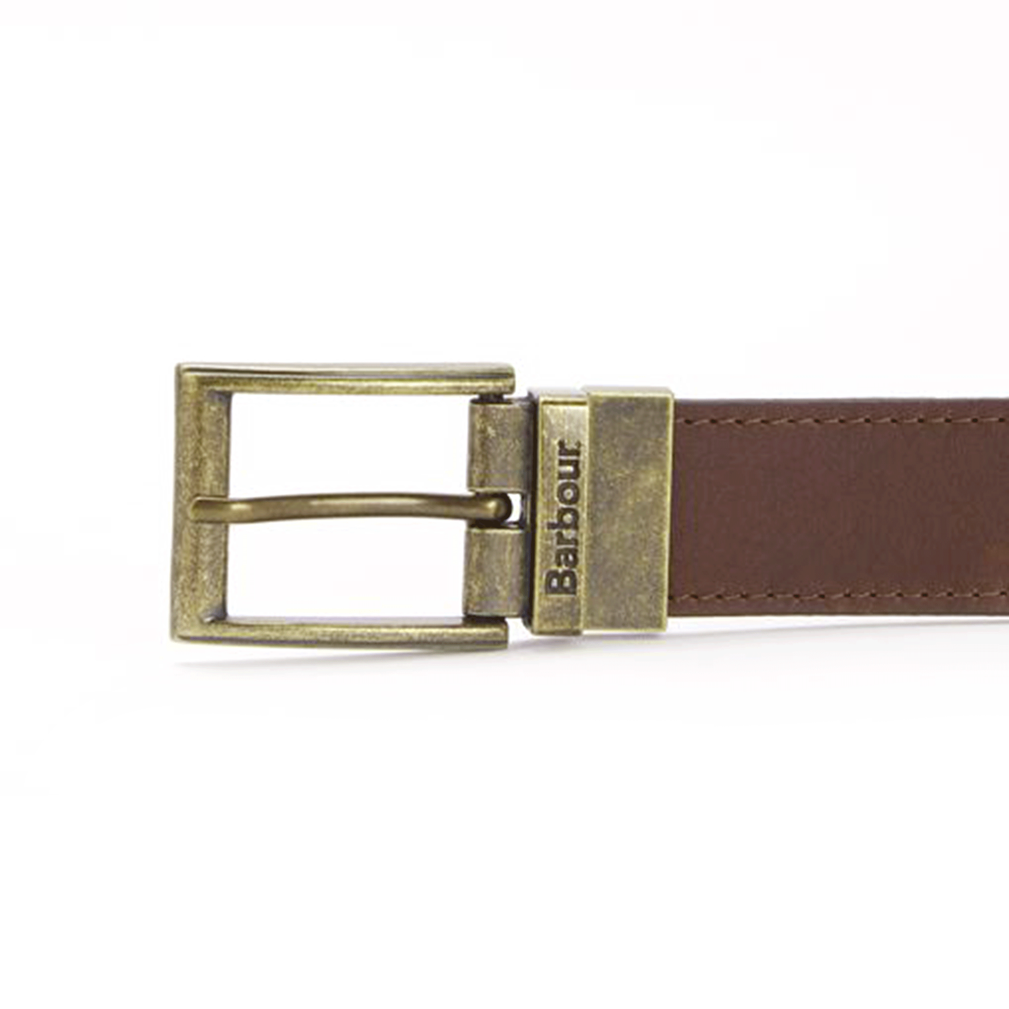 Barbour Reversible Tartan Leather Belt Classic Tartan-Brown