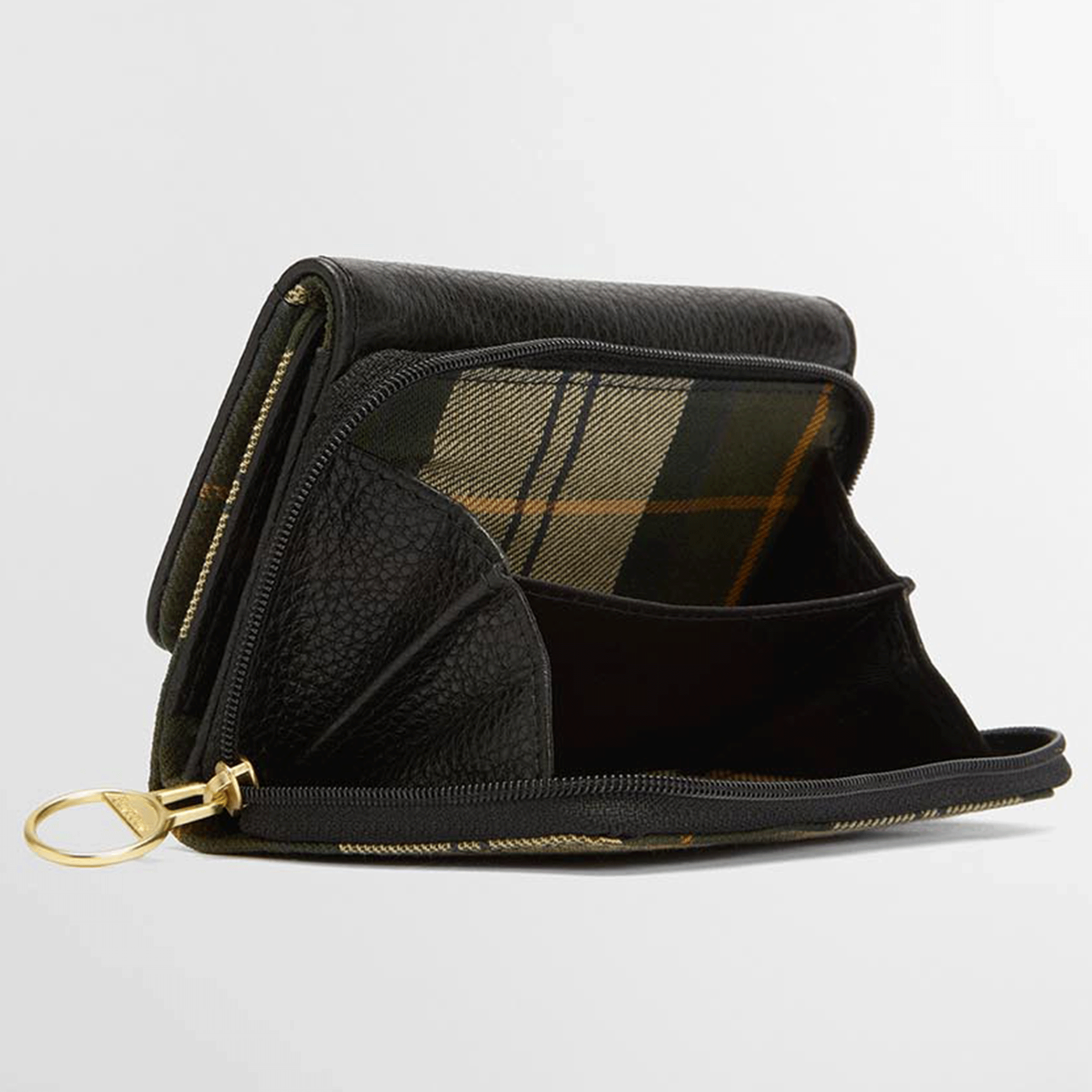 Barbour Rosa Leather French Purse Black-Ancient