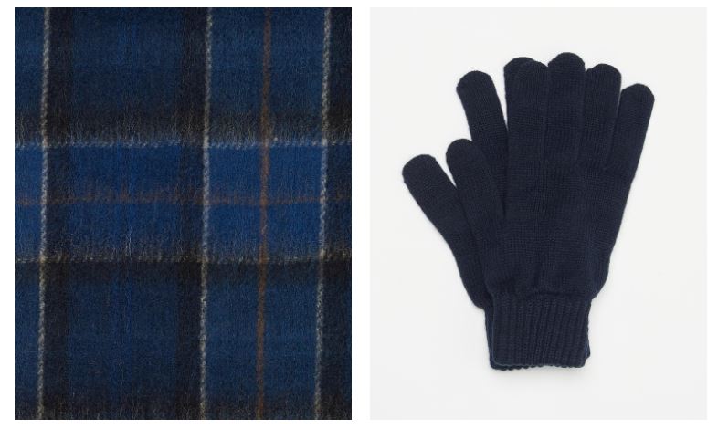 Barbour Scarf & Glove Gift Set Midnight Tartan 3