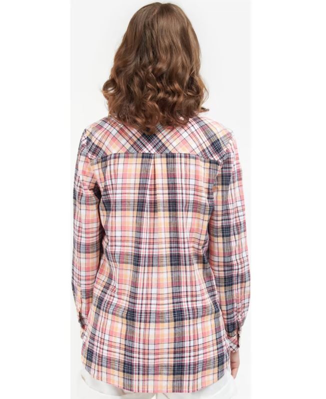 Barbour Seaglow Ladies Shirt Navy Check 4