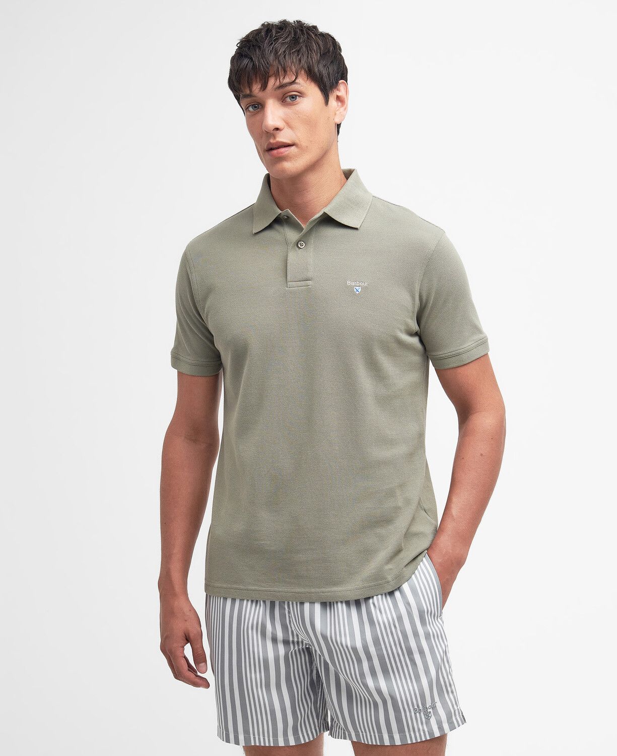 Barbour Sports Polo Shirt Dusty Green 2