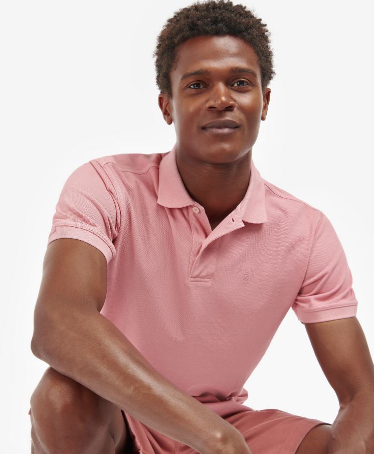 Barbour Wash Sports Polo Shirt Pink Salt 2